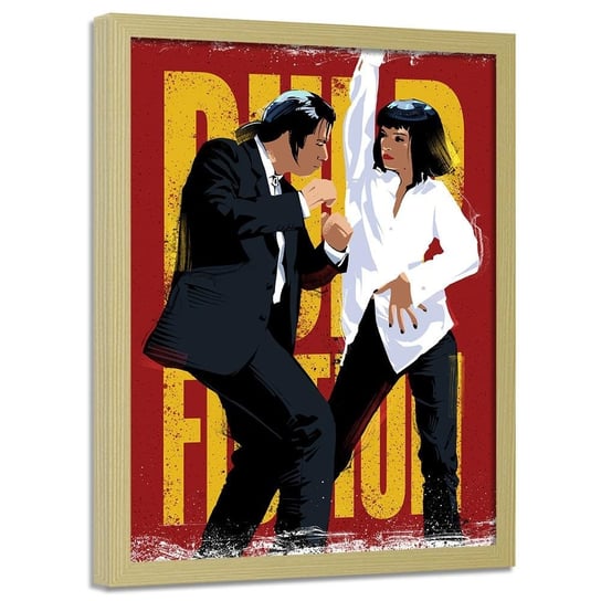 Plakat w ramie naturalnej FEEBY Gangsterski taniec, 50x70 cm Feeby