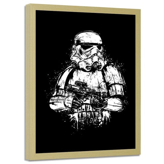 Plakat w ramie naturalnej FEEBY Gwiezdny żołnierz star wars, 50x70 cm Feeby