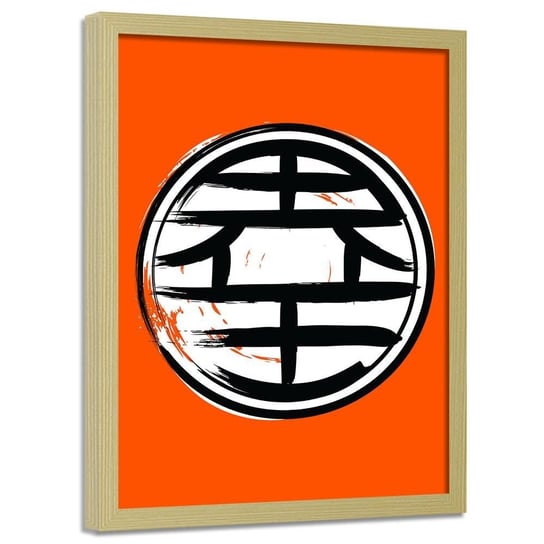 Plakat w ramie naturalnej FEEBY Japoński znak 2, 50x70 cm Feeby