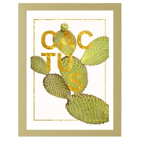 Plakat w ramie naturalnej FEEBY Kaktus 3, 60x90 cm Feeby