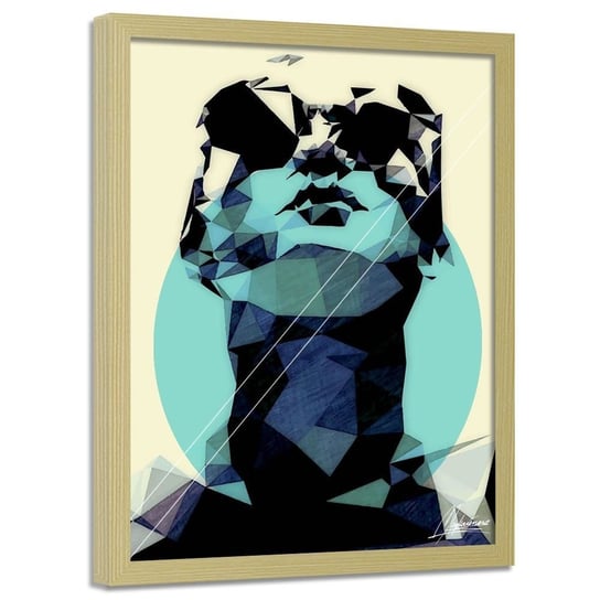 Plakat w ramie naturalnej FEEBY Kobieta w okularach 1, 70x100 cm Feeby