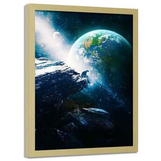 Plakat w ramie naturalnej FEEBY Kosmiczna nostalgia, 40x60 cm Feeby