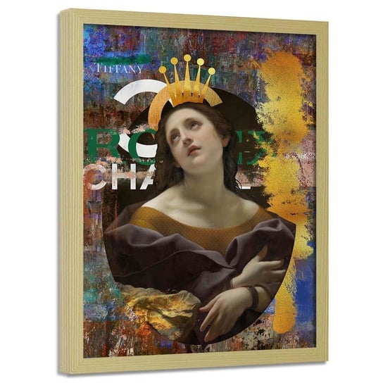 Plakat w ramie naturalnej FEEBY Królowa mody, 40x60 cm Feeby