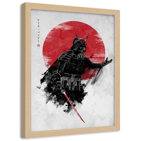 Plakat w ramie naturalnej FEEBY, Lord Vader abstrakcja, 40x60 cm Feeby