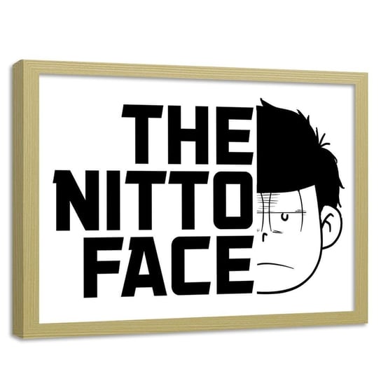 Plakat w ramie naturalnej FEEBY Manga Nitto Face, 60x40 cm Feeby