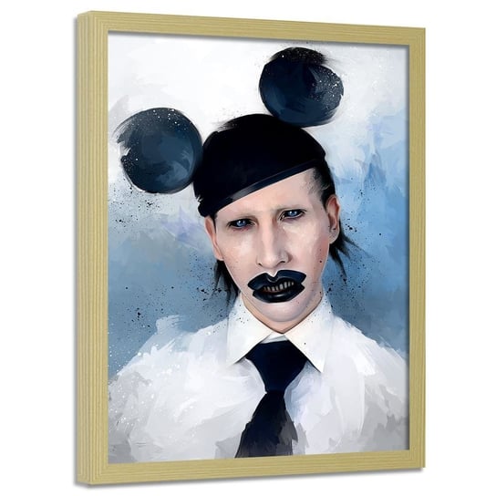 Plakat w ramie naturalnej FEEBY Marilyn Manson mouse, 50x70 cm Feeby