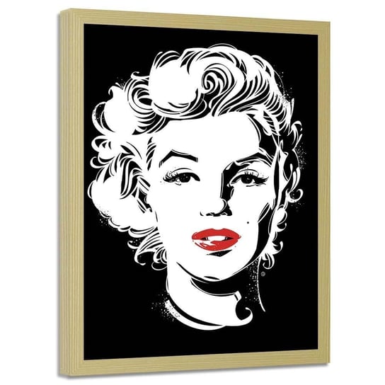 Plakat w ramie naturalnej FEEBY Marilyn Monroe Pop Art, 50x70 cm Feeby
