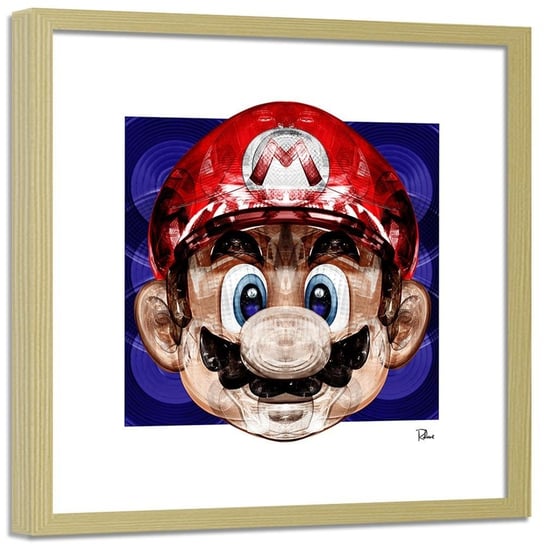 Plakat w ramie naturalnej FEEBY Mario, 40x40 cm Feeby