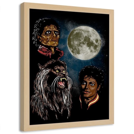 Plakat w ramie naturalnej FEEBY Michael Jackson, 50x70 cm Feeby