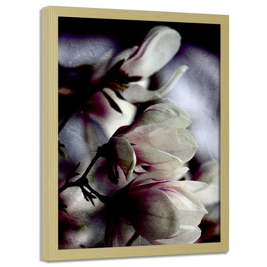Plakat w ramie naturalnej FEEBY Pączki magnolii, 40x60 cm Feeby