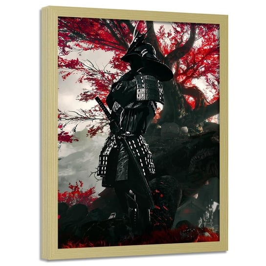 Plakat w ramie naturalnej FEEBY Samuraj, 50x70 cm Feeby
