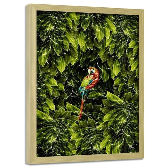 Plakat w ramie naturalnej FEEBY Skarb wśród liści, 50x70 cm Feeby
