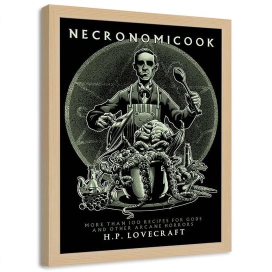 Plakat w ramie naturalnej FEEBY Świat Lovecrafta, 50x70 cm Feeby