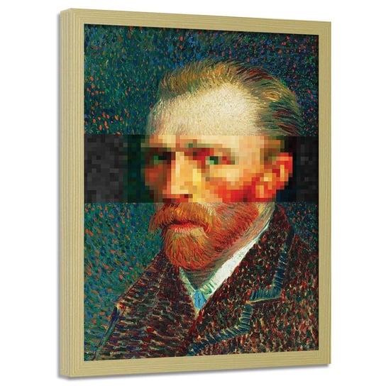 Plakat w ramie naturalnej FEEBY Van Gogh portret, 50x70 cm Feeby