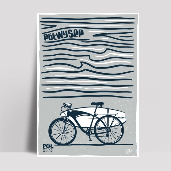 Plakat w ramie SURF Bike – 2022 rama aluminiowa kolor czarny 50x70 Maciej Święty Rysuje