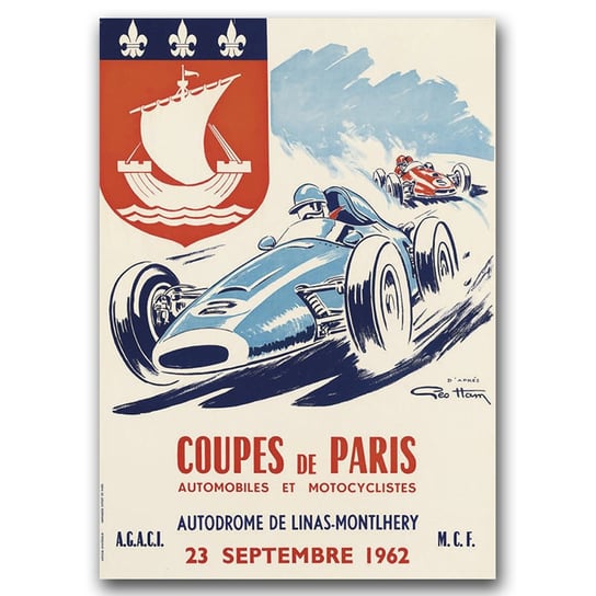 Plakat w stylu retro Automobile Coupe De Paris A2 Vintageposteria