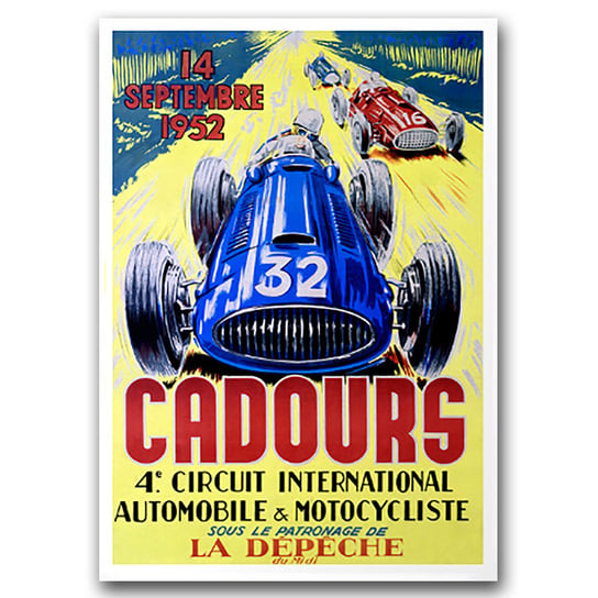 Plakat w stylu retro Automobile Grand Prix A2 Vintageposteria