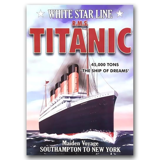 Plakat w stylu retro do salonu Titanic A1 Vintageposteria