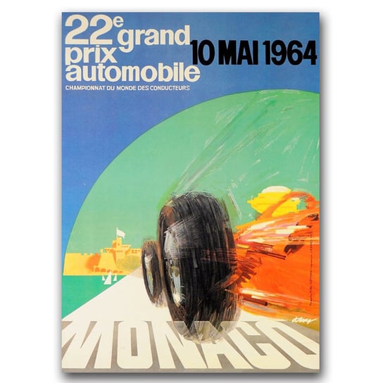 Plakat w stylu retro Grand Prix Monaco A2 Vintageposteria