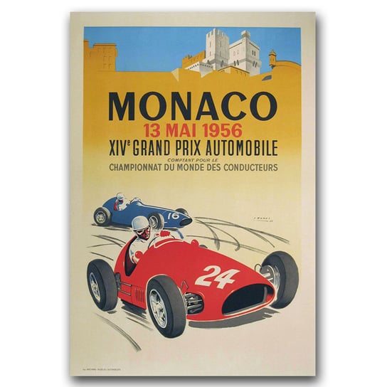 Plakat w stylu retro Grand Prix Monako 1930 A3 Vintageposteria