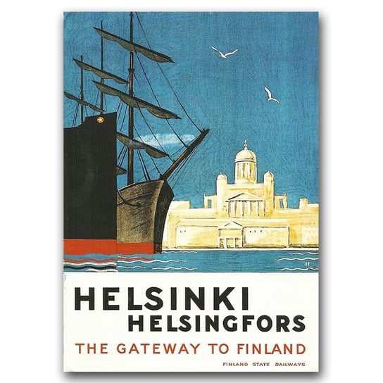Plakat w stylu retro Helsinki A2 40 x 60 cm Vintageposteria