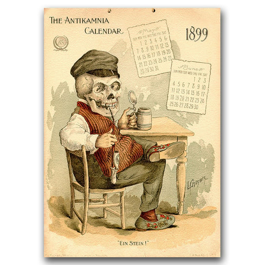Plakat w stylu retro Kalendarz Antikamnia A3 Vintageposteria