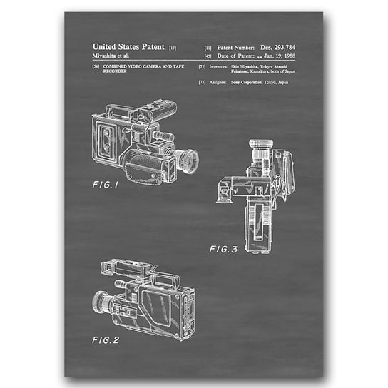 Plakat w stylu retro Kamera wideo Patent A2 Vintageposteria