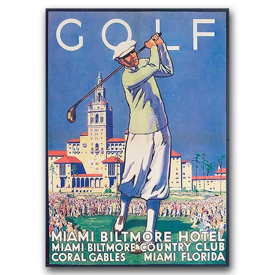 Plakat w stylu retro Miami Golf A1 60 x 85 cm Vintageposteria