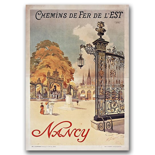 Plakat w stylu retro na płótnie Nancy France A3 Vintageposteria