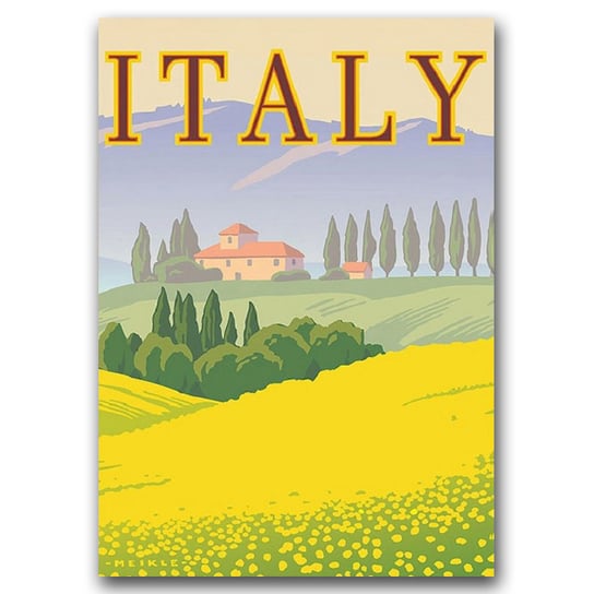 Plakat w stylu retro na płótnie Włochy Zobacz A1 Vintageposteria