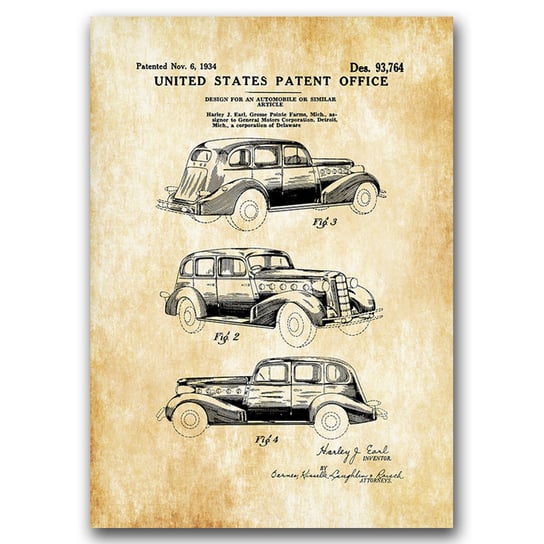 Plakat w stylu retro Patent LaSalle Automobile A2 Vintageposteria