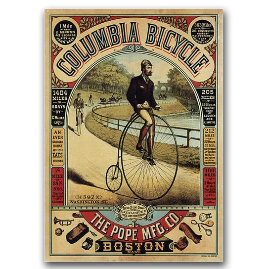 Plakat w stylu retro Plakat rowerowy Columbia A2 Vintageposteria