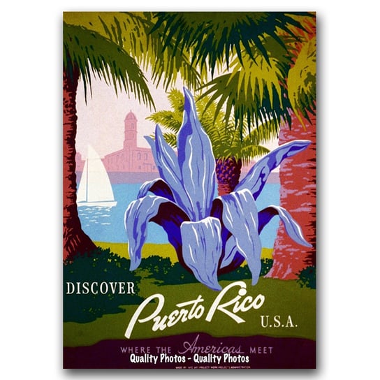Plakat w stylu retro Puerto Rico USA A1 60x85cm Vintageposteria