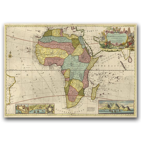 Plakat w stylu retro Rok Mapa Afryki A1 85x60 cm Vintageposteria