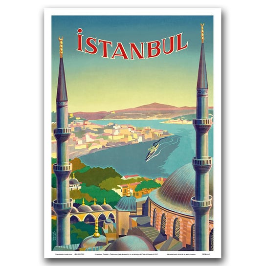 Plakat w stylu retro Stambuł, Turcja A1 60x85cm Vintageposteria