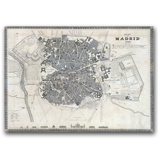 Plakat w stylu retro Stara mapa Madrytu A1 85x60 Vintageposteria