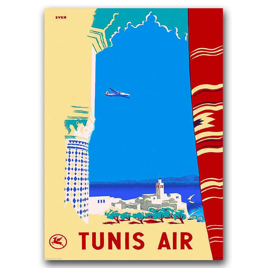 Plakat w stylu retro Tunisa Air A2 40 x 60 cm Vintageposteria