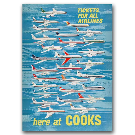 Plakat w stylu retro Tutaj w Cooks Airlines A1 Vintageposteria