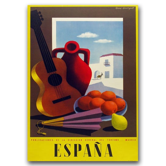Plakat w stylu retro Vintage Hiszpania Madryt A1 Vintageposteria