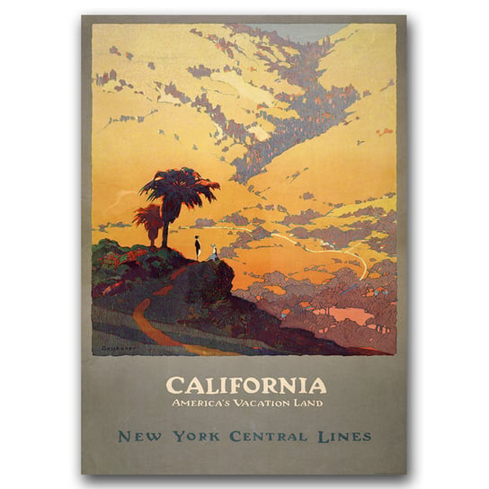 Plakat w stylu retro Vintage plakat California A1 Vintageposteria