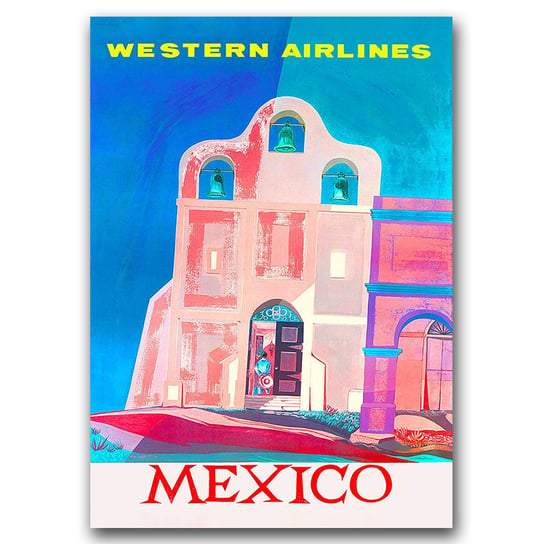 Plakat w stylu retro Western Airlines Mexico A1 Vintageposteria
