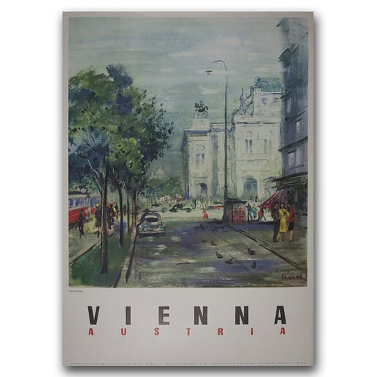 Plakat w stylu retro Wiedeń, Austria A1 60x85cm Vintageposteria
