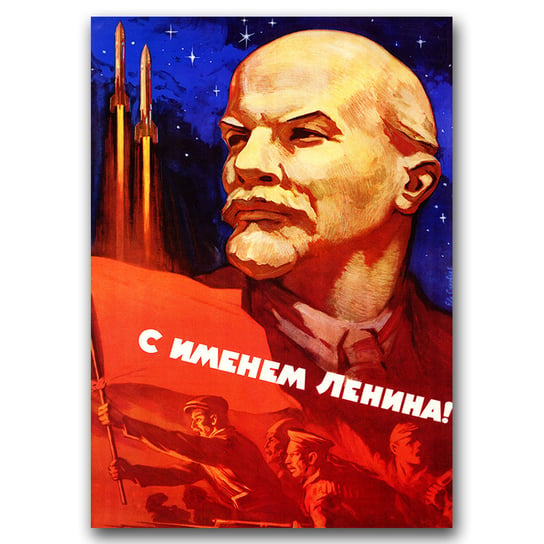 Plakat w stylu retro Z imieniem Lenina A3 Vintageposteria