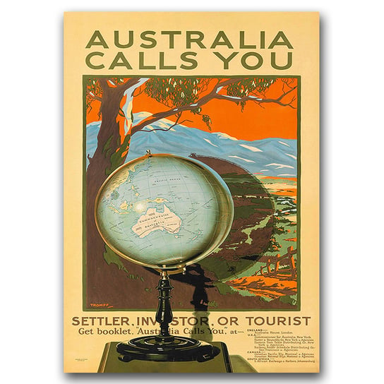 Plakat w stylu vintage Australia Cię wzywa A2 Vintageposteria