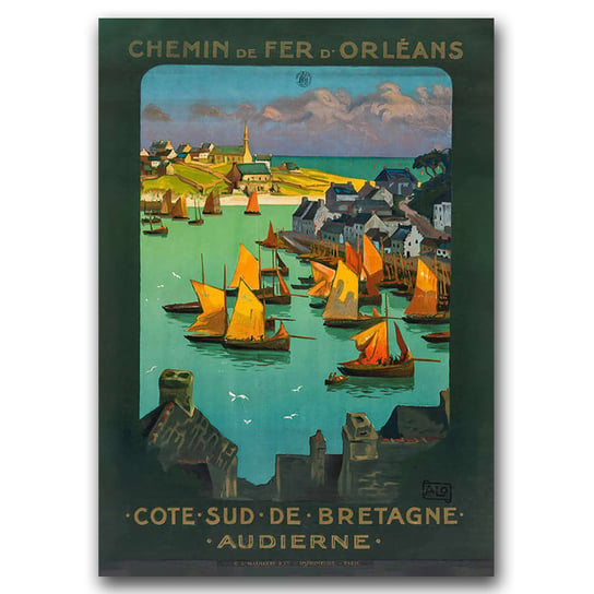 Plakat w stylu vintage Bretania Francja A1 Vintageposteria