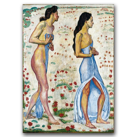 Plakat w stylu vintage Dwie kobiety w kwiatach A1 Vintageposteria