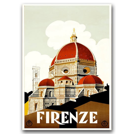 Plakat w stylu vintage Florencja, Włochy A1 Vintageposteria