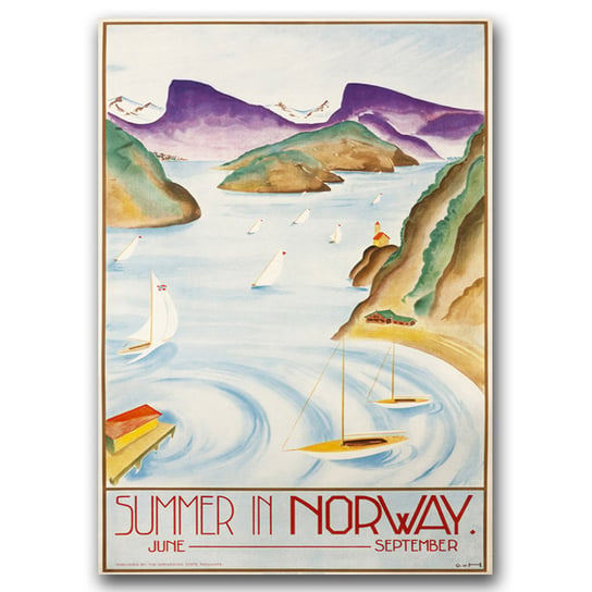 Plakat w stylu vintage Norwegia Skandynawia A1 Vintageposteria