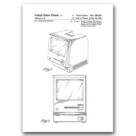 Plakat w stylu vintage Patent na komputer Apple A1 Vintageposteria
