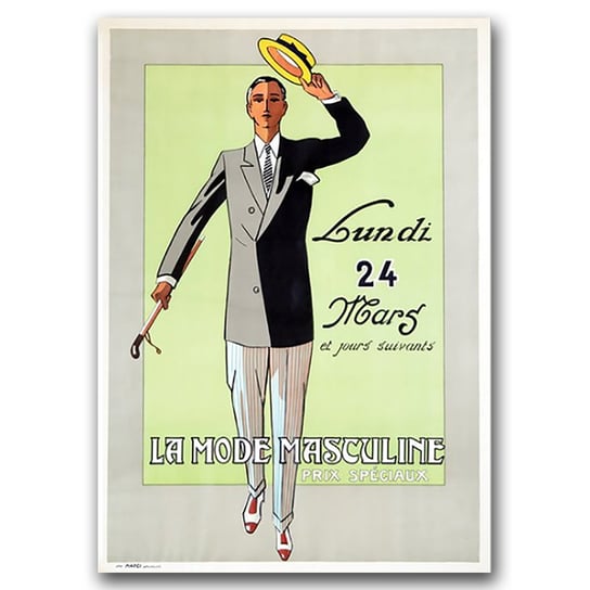 Plakat w stylu vintage Plakat mody męskiej A1 Vintageposteria